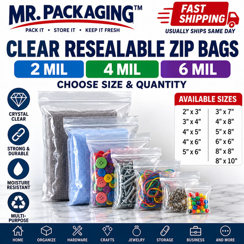 Packaging clear resealable - mr.,